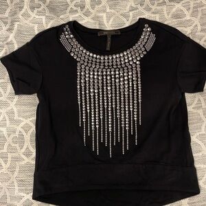 XXS BCBG Black Shirt Silver Studs